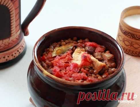 Чечевица с мясом в горшочке - пошаговый кулинарный рецепт на Повар.ру