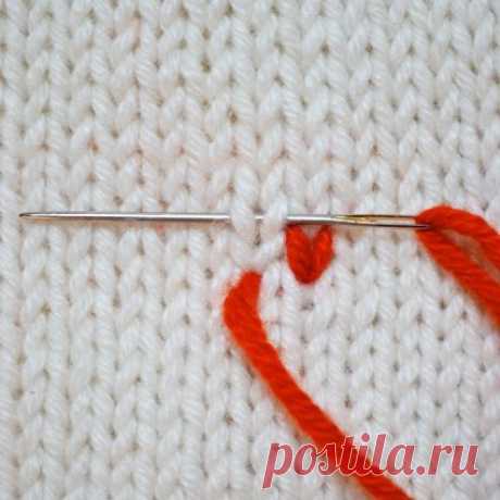 Вышивка на вязаном полотне