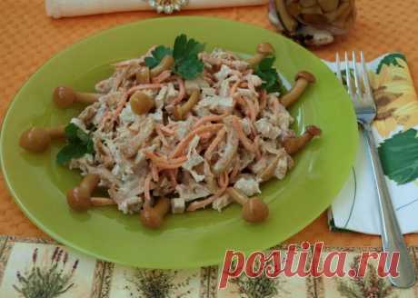 Салат с маринованными опятами / Мясные салаты / Кукорама — вкусные рецепты!