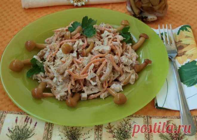 Салат с маринованными опятами / Мясные салаты / Кукорама — вкусные рецепты!