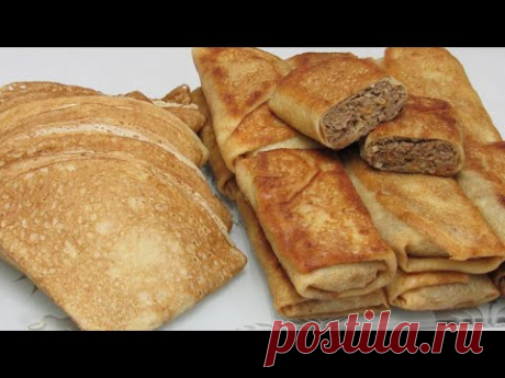 Любимые БЛИНЧИКИ с печенкой! Простой рецепт блинов с начинкой на Масленицу