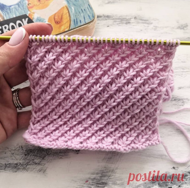 Плотный узор спицами 