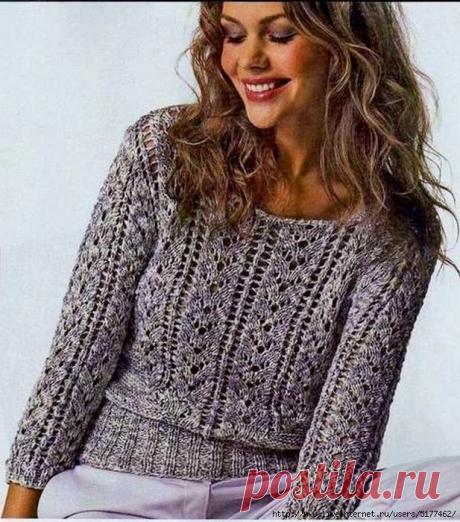 Пуловер спицами