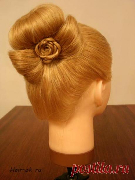 Моделирование прически пучок, украшенной бантом