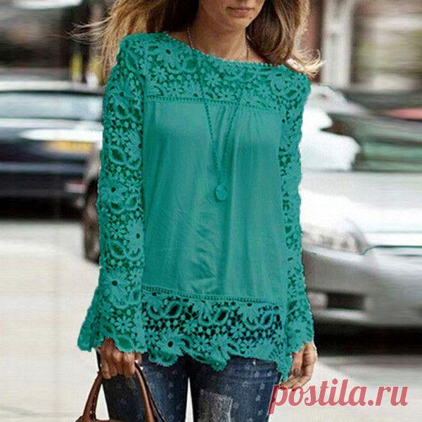 shirt black Picture - More Detailed Picture about 8 Colors 8 Sizes New 2014 Fashion Women Lace Sleeve Chiffion Blouses Gorgeous Shirts Long Sleeve Hollow Crochet Tops Picture in Blouses & Shirts from FASHION-TradeMall | Aliexpress.com | Alibaba Group