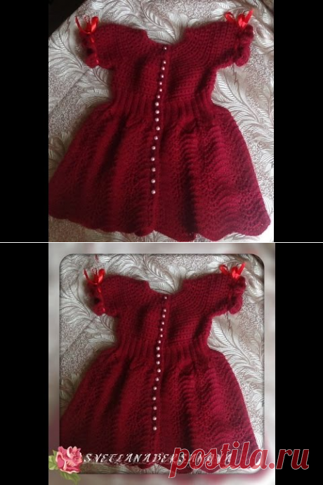 Платье на девочку СПЕЛАЯ ВИШНЯ. Часть 1. Knitting dress for girls - YouTube