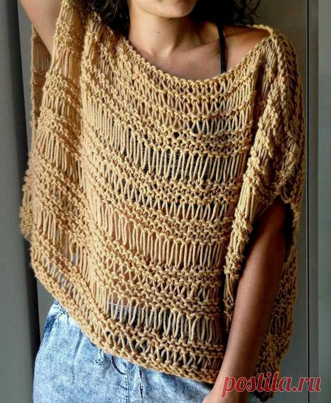 Простые и совершенно разные вязаные топы на основе прямоугольника для начинающих | Mnemosina вязание | Яндекс Дзен