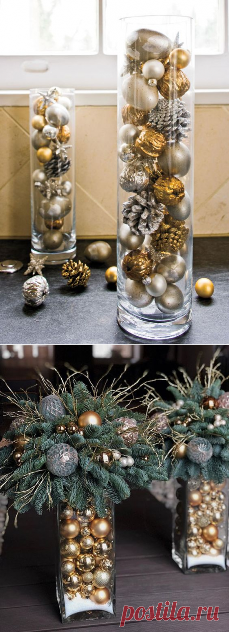 Новогодний декор в вазах — DIYIdeas