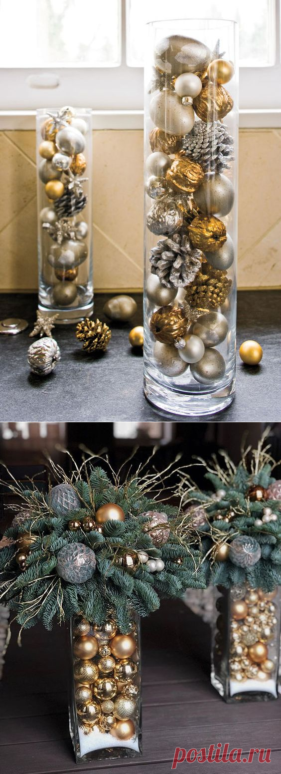 Новогодний декор в вазах — DIYIdeas