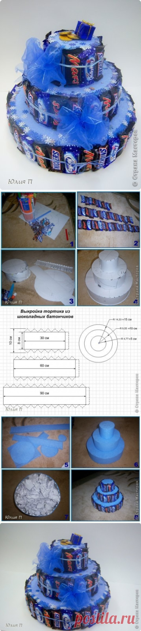 Торт из шоколадных батончиков — Сделай сам, идеи для творчества - DIY Ideas