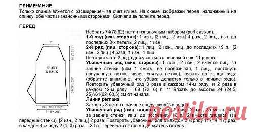 Ассиметричная туника вязаная спицами
