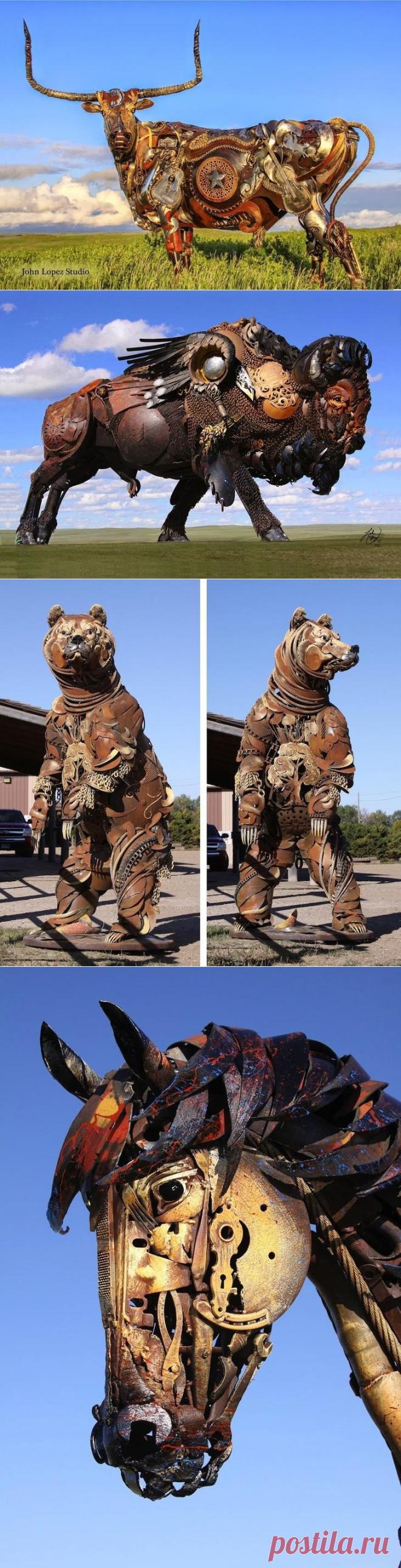 16 обалденных скульптур из металлолома