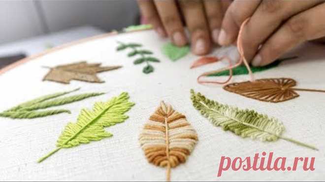 HAND EMBROIDERY FOR BEGINNERS: 10 Types of Leaves