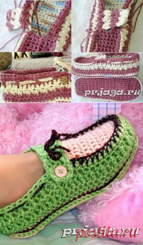 Великолепные тапочки крючком от Genevive_Too