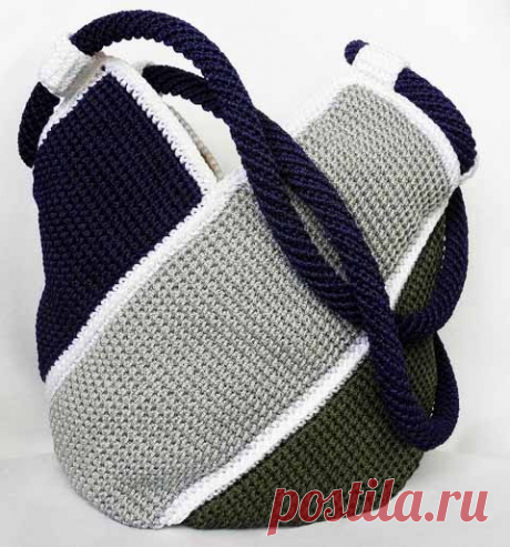 Сумка &quot;Мельница&quot; 
Сегодня искала в сети вязаные сумочки, и была поражена, сколько же там безвкусицы. Буйство контрастных цветов (от пяти и более в одном изделии) и явно излишняя замысловатость форм повергли меня в уны…