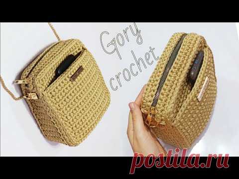 شنطه كروشيه بجيب امامي/crochet bag/вязаная сумкаbolso de ganchillo/tığ işi çanta/sac au crochet