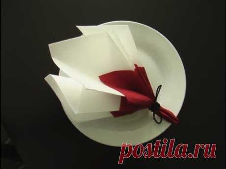 pliage serviette décoration table bouquet de printemps - YouTube