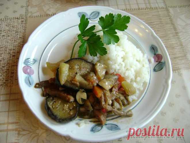 Рагу овощное с мясом и грибами