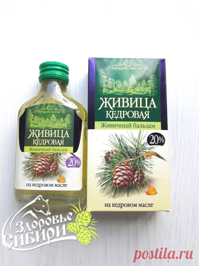 Живица кедровая 20 % на кедровом масле, 100 мл (Алтайский край)