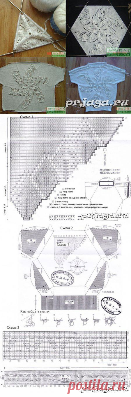 Женская кофточка спицами «Круговорот из лепестков»