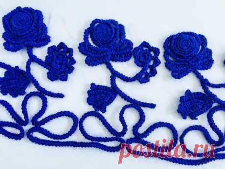 Crochet Pattern - Rose lace sleeve - YouTube
Узор крючком - роза кружева рукав