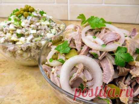 Бюджетно! Два салата из куриных желудочков на Новый Год