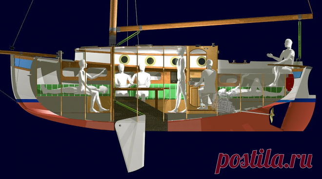 Проект классического гафельного каттера-швертбота 8 метров.Yacht design gaffer cutter 8 metre