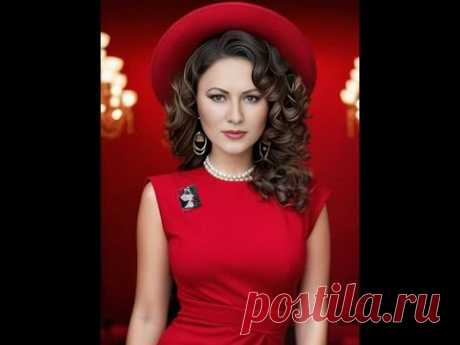 Брошь "Lady in red"