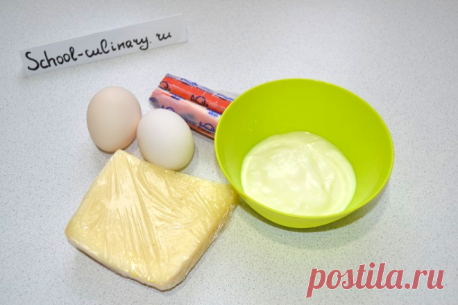 Салат «После шести» с крабовыми палочками | school-culinary.ru | Дзен