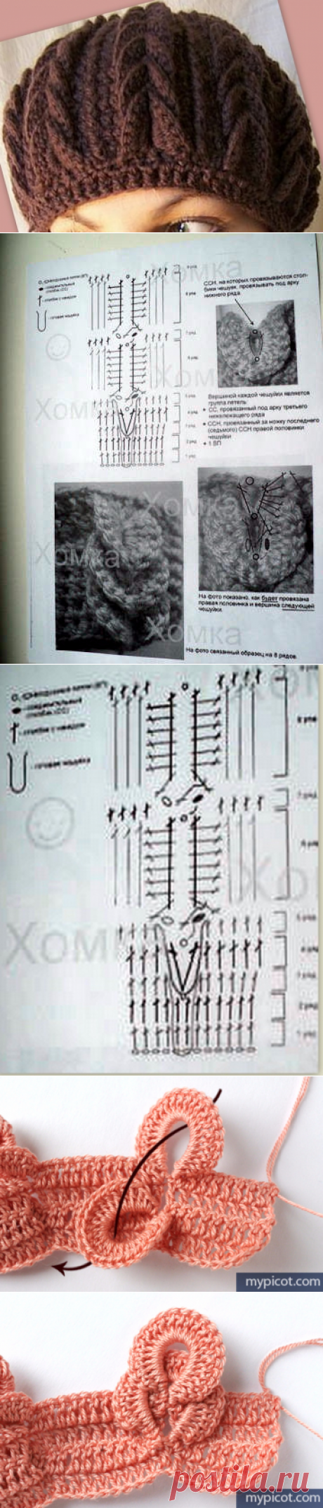 Объемная шапка крючком