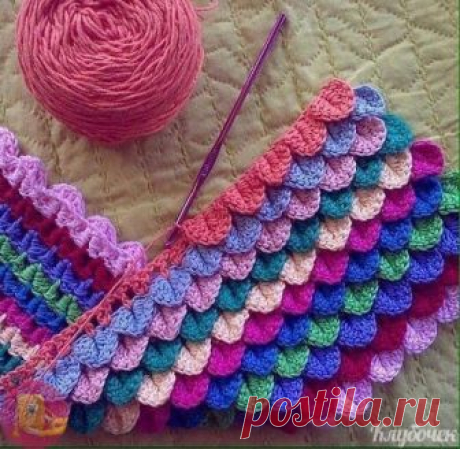 Κpacивый узop &quot;Чeшуйки&quot; кpючкoм — Сделай сам, идеи для творчества - DIY Ideas