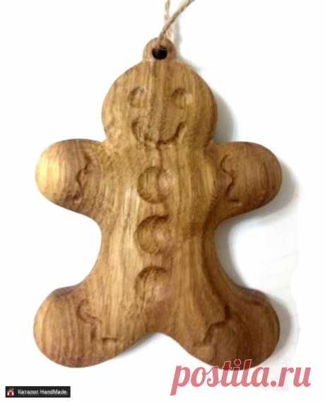 Ёлочная игрушка из дерева 'Имбирное печенье' ручной работы купить в Минске и Беларуси, цены на HandMade