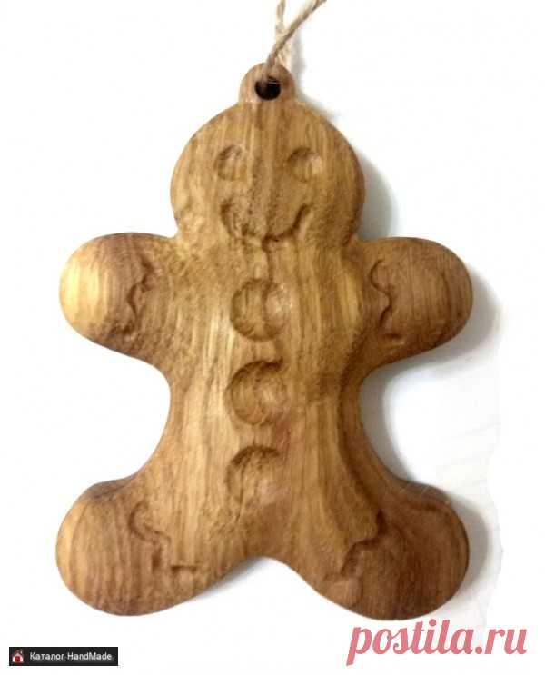 Ёлочная игрушка из дерева 'Имбирное печенье' ручной работы купить в Минске и Беларуси, цены на HandMade