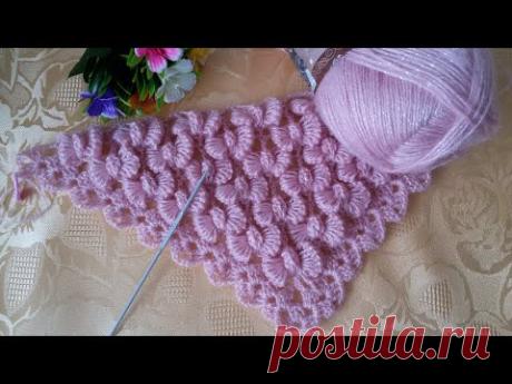 Вяжем шаль бабочками!Подробный МК.Knitting a shawl with butterflies!Detailed MK.