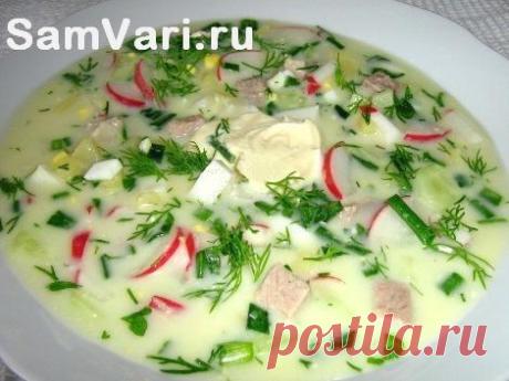 Окрошка с редисом на сыворотке или кефире