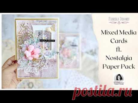 Mixed media cards featuring Nostalgia paper pack