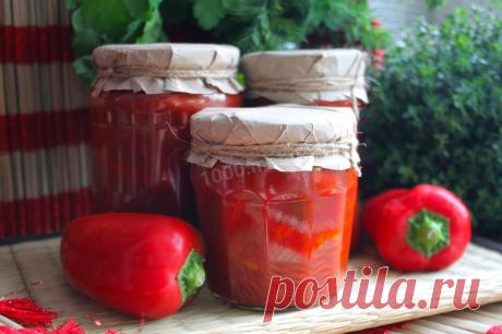 Лечо из болгарского перца с томатной пастой на зиму рецепт с фото пошагово и видео