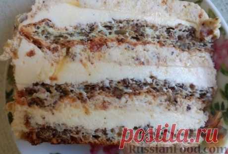 Рецепт: Торт "Египетский" или "Крем-брюле" с орехами на RussianFood.com