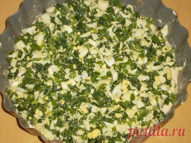 Заливной пирог с зеленым луком и яйцом - пошаговый рецепт с фото - как приготовить, ингредиенты, состав, время приготовления - Леди Mail.Ru