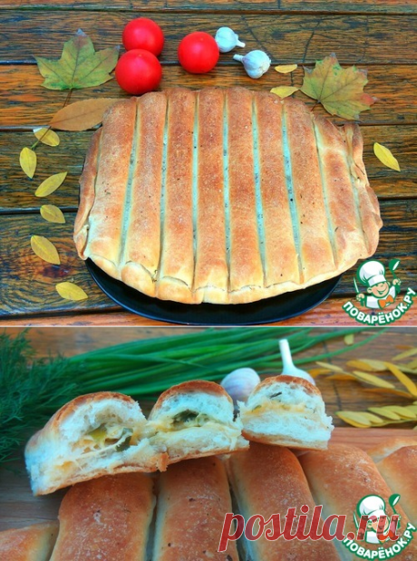 Лепёшка с сыром, зеленью и чесноком – кулинарный рецепт