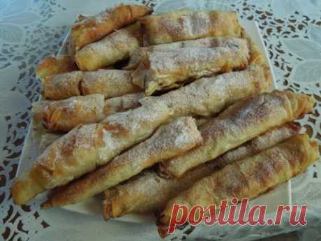 РЕЦЕПТ,РЕЦЕПТ РУЛЕТИКОВ С ЯБЛОКАМИ ИЗ ТЕСТА ФИЛО