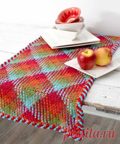 Planned Pooling Argyle Table Runner | Red Heart