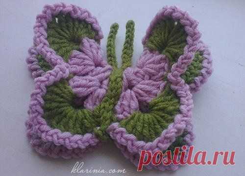 Вяжем крючком двухслойную бабочку » В сети – себя просвети!