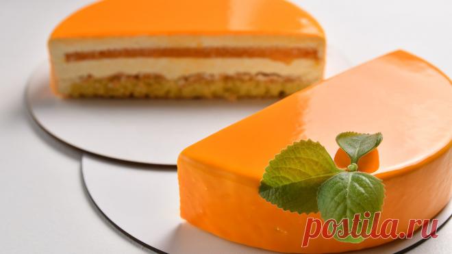 Муссовый торт мандарин с зеркальной глазурью