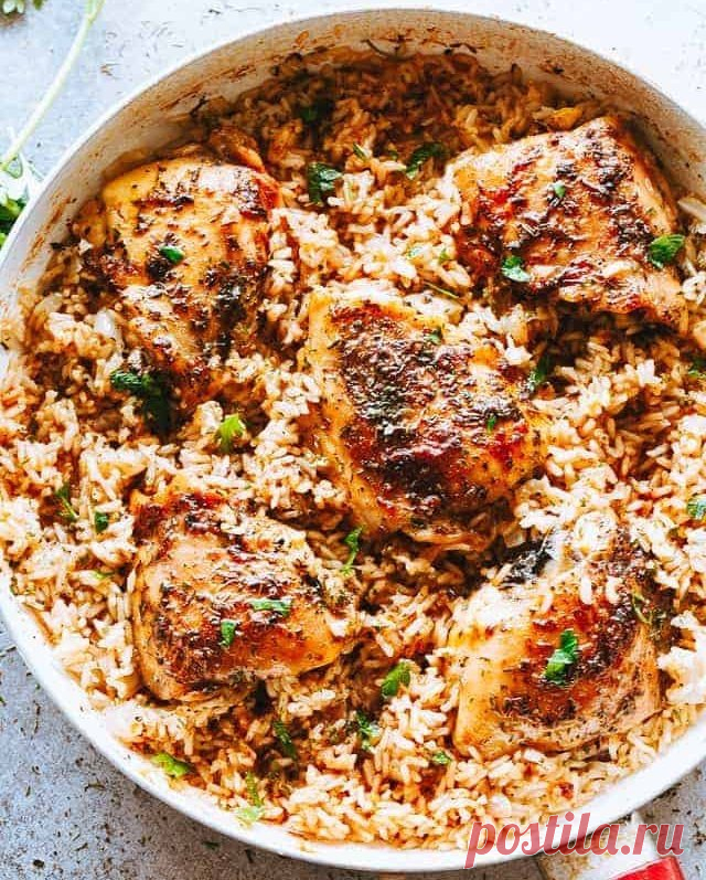 ​Запечённая курочка с рисом