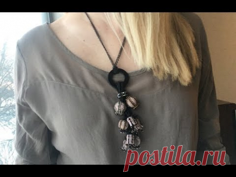 Часть 1. Колье своими руками.   Оплетение бусины бисером.