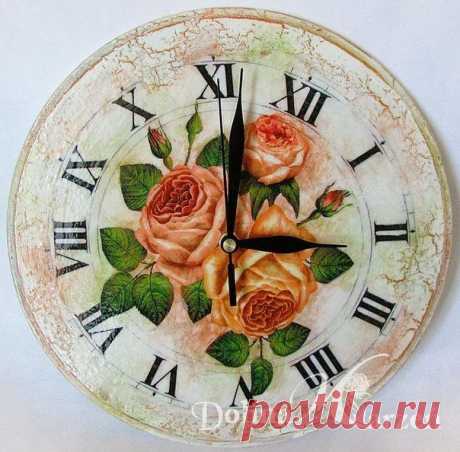 Романтичные часы с декупажем ОСЕННЯЯ РОЗА. Мастер-класс - Декупаж - Рукоделие и творчество - Каталог статей - Рукоделие-мое хобби