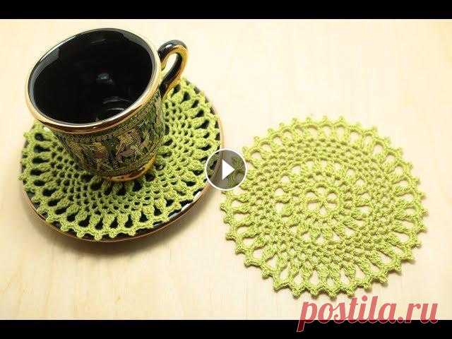 Вязание для начинающих - как связать ажурный круг крючком How to Crochet for Absolute Beginners CROCHET. Мастер-класс по вязанию крючком ажурного мотива МИНИ - САЛФЕТКА. Вязание крючком для начинающих. Вязание крючком для новичков. Спасибо за под...