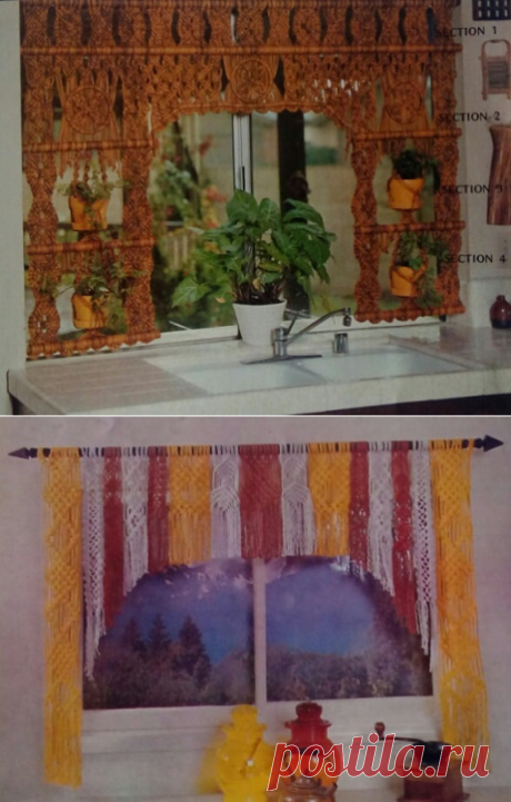 Two 2 Vintage Macrame Curtain Patterns от... / Рукоделие / Макраме / Pinme.ru / Pinme