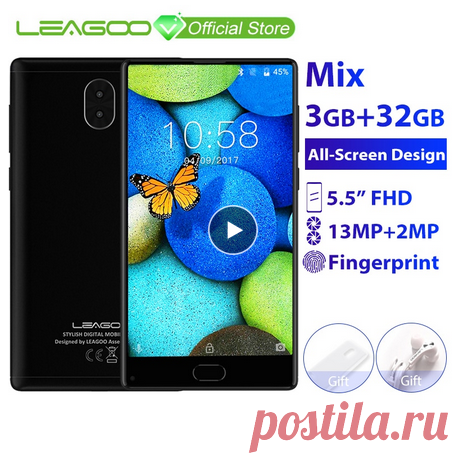 Leagoo kiicaa Mix 5.5 "полный Экран Android7.0 MTK6750T восьмиядерный смартфон 3 ГБ Оперативная память 32 ГБ